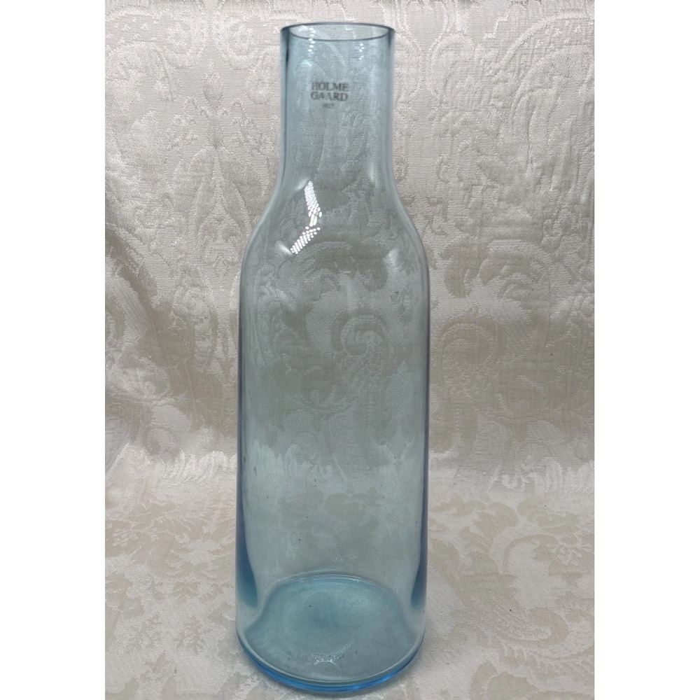 Holmegaard 1825 Glass Vase Blue Translucent Crystal Minima Cecilie Manz Signed